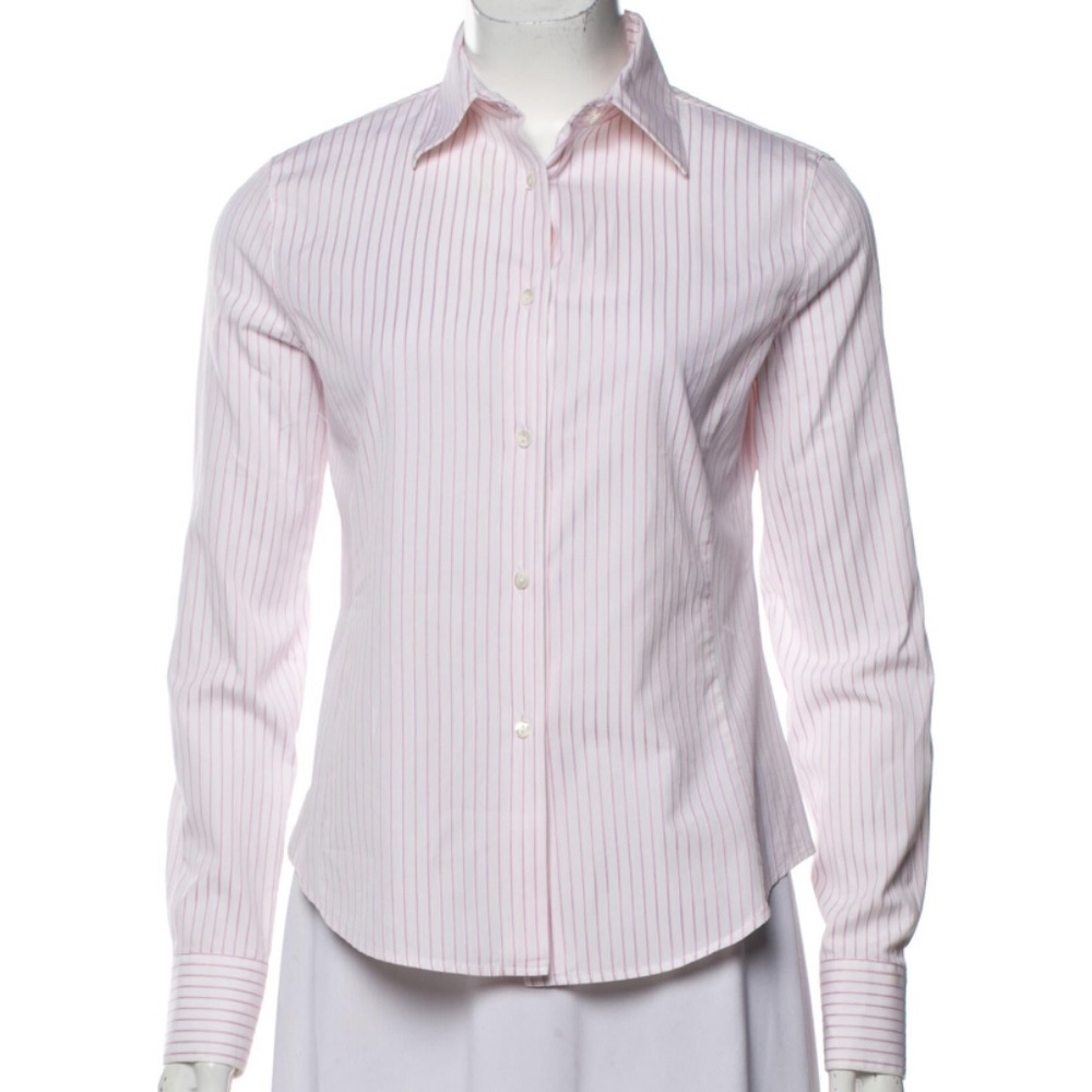 Loro Piana Striped Long Sleeve Button-Up Top / Size: IT42,US8